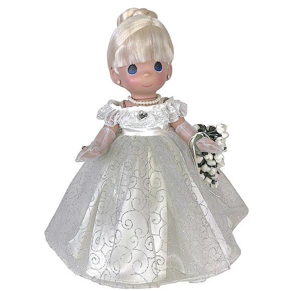 Precious Moments Other - Precious Moments Bride Princess Doll Wedding Blonde Hair w Stand 13 in Vintage